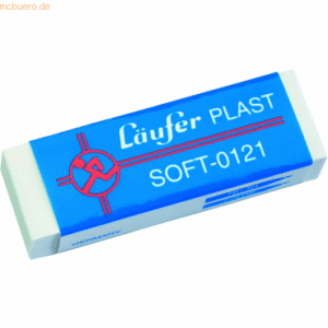 Läufer Radierer Plast Soft 0121 65x21x12mm weiß