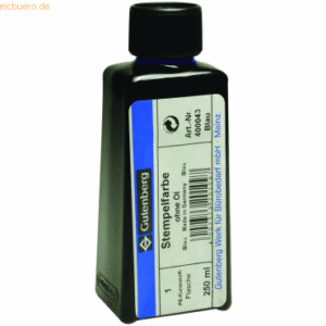 Gutenberg Stempelfarbe ohne Öl 250ml blau