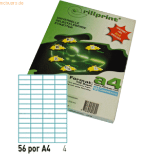 Rillstab Universaletiketten Rillprint weiß 52