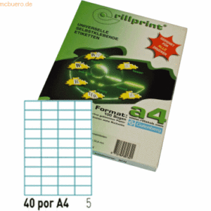 Rillstab Universaletiketten Rillprint weiß 52