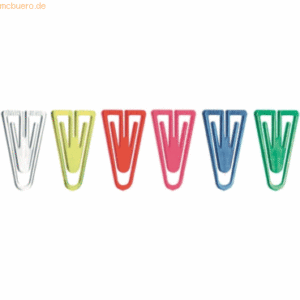 Laurel Büroklammern Plastiklips 25mm VE=100 Stück Kristallfarben sorti