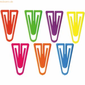 Laurel Büroklammern Plastiklips 21mm VE=1000 Stück Leuchtfarben sortie