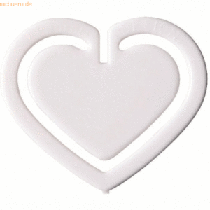 Laurel Büroklammern Herzklip 30mm VE=1000 Stück weiß