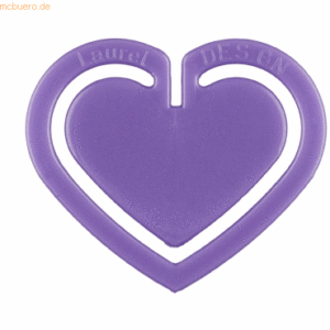 Laurel Büroklammern Herzklip 30mm VE=1000 Stück violett