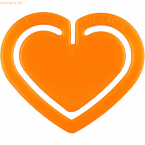 Laurel Büroklammern Herzklip 30mm VE=1000 Stück orange