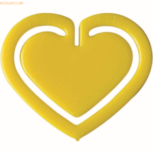 Laurel Büroklammern Herzklip 30mm VE=1000 Stück gelb