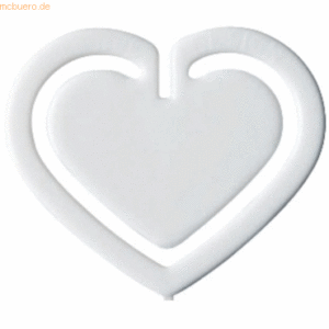 Laurel Büroklammern Herzklip 30mm VE=100 Stück weiß