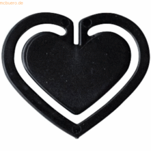 Laurel Büroklammern Herzklip 30mm VE=100 Stück schwarz