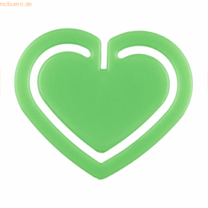 Laurel Büroklammern Herzklip 30mm VE=100 Stück hellgrün