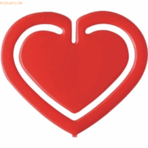 Laurel Büroklammern Herzklip 30mm VE=100 Stück rot