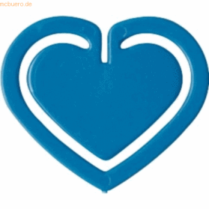 Laurel Büroklammern Herzklip 30mm VE=100 Stück blau