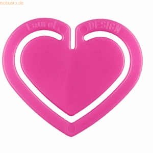 Laurel Büroklammern Herzklip 30mm VE=100 Stück pink