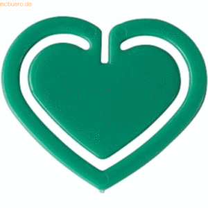 Laurel Büroklammern Herzklip 30mm VE=100 Stück grün