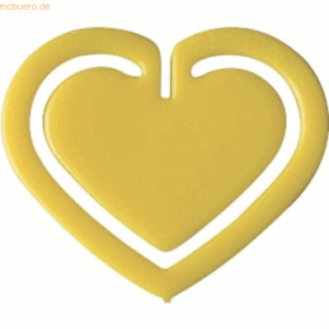 Laurel Büroklammern Herzklip 30mm VE=100 Stück gelb