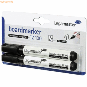 10 x Legamaster Boardmarker TZ 100 2 Stück schwarz