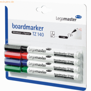 10 x Legamaster Boardmarker TZ 140 4er Set sortiert Blisterverpackung