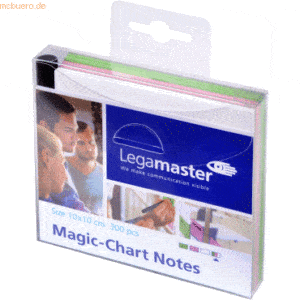 Legamaster Magic-Chart Notes 10x10cm VE=300 Stück farbig sortiert
