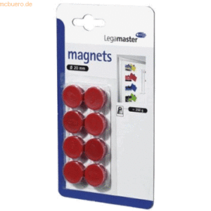 10 x Legamaster Haftmagnet 20 mm 8 Stück rot