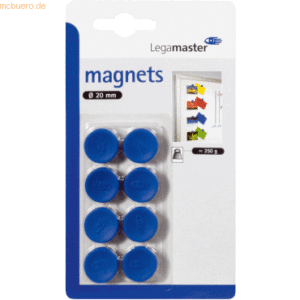 10 x Legamaster Haftmagnet 20 mm 8 Stück blau