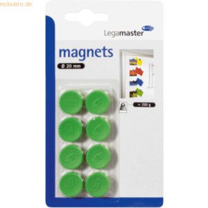 10 x Legamaster Haftmagnet 20 mm 8 Stück grün