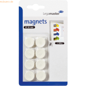 10 x Legamaster Haftmagnet 20 mm 8 Stück weiß