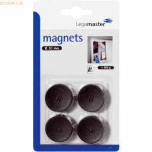 10 x Legamaster Haftmagnet 30 mm 4 Stück schwarz