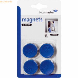 10 x Legamaster Haftmagnet 30 mm 4 Stück blau