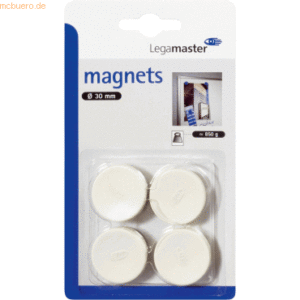 10 x Legamaster Haftmagnet 30 mm 4 Stück weiß