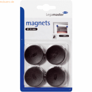 10 x Legamaster Haftmagnet 35mm 4 Stück schwarz