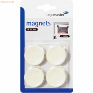 10 x Legamaster Haftmagnet 35mm 4 Stück weiß