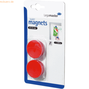 10 x Legamaster Haftmagnet 35mm 2 Stück rot