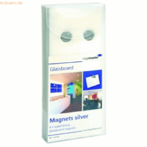 Legamaster Haftmagneten für Glasboard 12mm silber VE=6 Stück