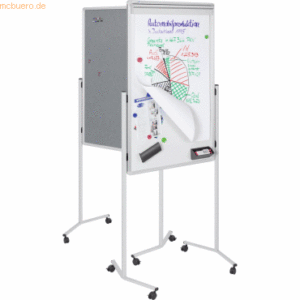 Legamaster Multiboard Whiteboard/Pinboard 120x75cm grau