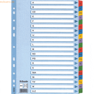 10 x Esselte Register A4 Mylar A-Z weiß