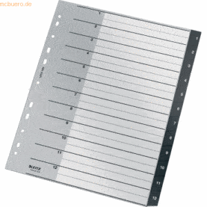 Leitz Plastikregister Recycle 1-12 A4 Maxi PP 12 Blatt schwarz