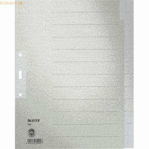 Leitz Register A4+ Tauenpapier 12-tlg. blanko grau