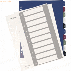 10 x Leitz Plastikregister Style 1-10 bedruckbar A4 PP 10 Blatt farbig