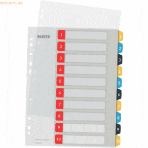 Leitz Register Cosy A4 1-10 bedruckbar PP 10 Blatt farbig