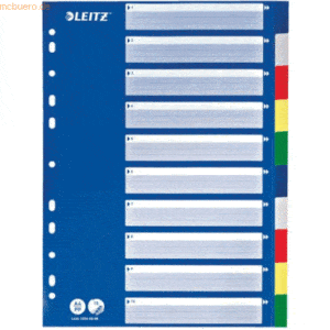 20 x Leitz Register A4 PP 10-teilig farbig