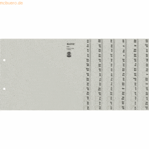 Leitz Registerserie A4 1/2 Höhe Tauenpapier A-Z 12 Abläufe grau