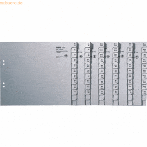 Leitz Registerserie A4 1/2 Höhe Tauenpapier A-Z 50 Abläufe grau