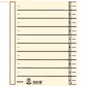 100 x Leitz Trennblatt A4 200g/qm Karton chamois