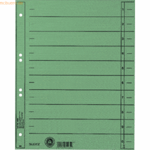 100 x Leitz Trennblatt A4 230g/qm grün