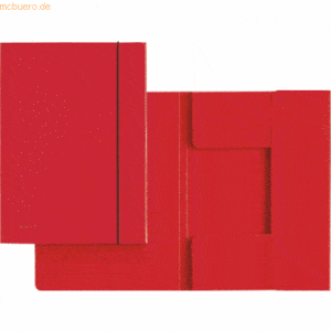 10 x Leitz Sammelmappe A4 mit Gummizug rot