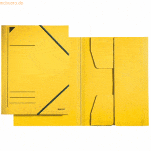 Leitz Eckspannermappe A4 mit 3 Klappen für ca. 250 Blatt gelb