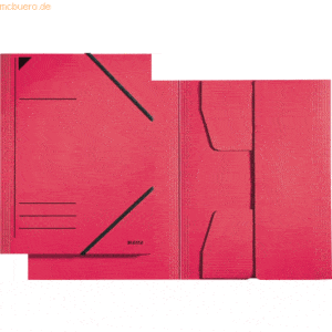 Leitz Eckspannermappe A4 mit 3 Klappen für ca. 250 Blatt rot