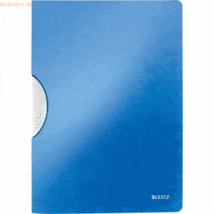 10 x Leitz Cliphefter Wow ColorClip A4 ca. 30 Blatt blau metallic