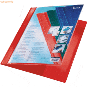 25 x Leitz Plastik-Hefter Exquisit A4+ mit Präsentationstasche rot