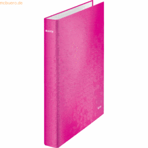 Leitz Ringbuch Wow A4 Pappe laminiert 2 Ringe 25mm pink metallic