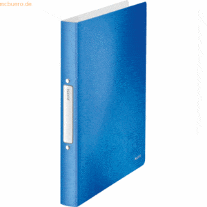 Leitz Ringbuch Wow A4 2 Ringe 25mm blau metallic